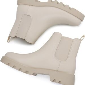 Women's Cream Ankle Boots